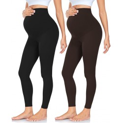 NEW LARGE 2/PACK CTHH Maternity Leggings Over The Belly Butt Lift - Buttery Soft Non-See-Through Workout Pregnancy Pants for Women