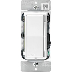 NEW Leviton Decora Dimmer with Slide Bar and Rocker Switch, DSL06-1LW, White