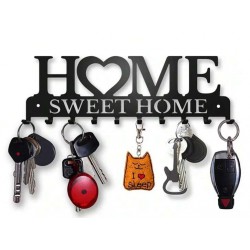 NEW Metal Iron House Key Hanger, Wall Mounted Entryway Shelf with Heart Embellishment, No Drilling Required, Bathroom and Home Decor, Bathroom Organizer, Summer Bathroom