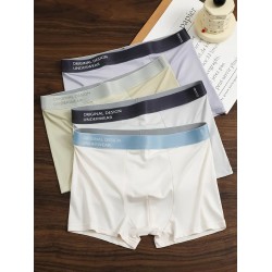 NEW LARGE 4pcs Men's Seamless Boxer Briefs - Soft, Breathable, High-Elasticity Sports & Casual Underwear