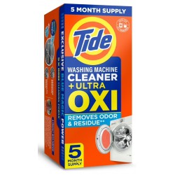 NEW Tide Washing Machine Cleaner with Oxi Powder, Odor Eliminator and Washer Residue Remover, 5 Count
