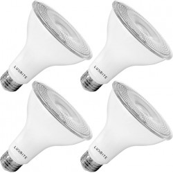 NEW 4 Pack LED PAR30 Flood Light Bulb, 75W Equivalent, 5000K Bright White, 850 Lumens, 12W Dimmable, Indoor Outdoor Spotlight Bulb, Wet Rated, E26 Standard Base, UL Listed