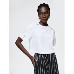NEW XS Maija Women's Crop Top With Beaded Decoration