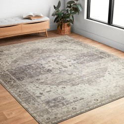 NEW Loloi II Hathaway Collection Area Rug HTH-05 Steel/Ivory 7'-6 x 9'-6