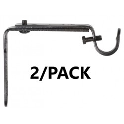 NEW 2/PACK Umbra Black Steel Single Curtain Rod Brackets - Designed to hold rods up to 5/8 in diameter
