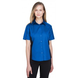 NEW SMALL North End 77042 Ladies' Fuse Colorblock Twill Shirt