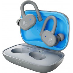 AS-IS - READ NOTES - Skullcandy Push Active In-Ear Wireless Earbuds, 43 Hr Battery, Skull-iQ, Alexa Enabled, Microphone, Works with iPhone Android and Bluetooth Devices - Light Grey/Blue