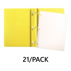 NEW 21/PACK Duotangs, Paper File Folders, Letter Size, Yellow