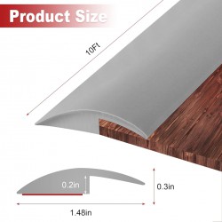 NEW 10Ft X 0.2 Carpet Floor Transition Strip, Self Adhesive Edging Trim, Floor Divider Strip, PVC Threshold Cover for Doorway with a Height Less Than 5 mm - Gray