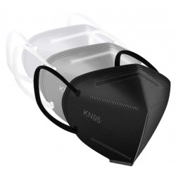 NEW ApePal 30PCS 5-Layer Disposable KN95 Face Masks Wide Elastic Ear Loops Safety Face Mask,(White,Black,Grey)