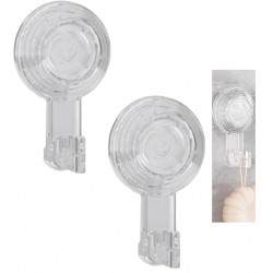 NEW Removable Vacuum Suction Cup Hooks, Upgraded 2PCS No Drilling Waterproof Powerful Suction Cup Hooks for Shower, Kitchen, Bathroom, Easy to Install, Perfect for Hanging Towels Wreaths