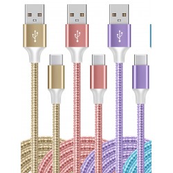 NEW 3/PACK MAIMEITE USB Type C Cable Fast Charging, Fast Charging Long Android USBC Phone Power Charger Braided Cord for Samsung Galaxy S22 S21 S20 A20 A50 S10 Note 20 10 9 Type-C Cables