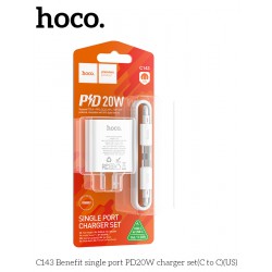 NEW C143 Benefit Single Port PD20W Charger (C to C)