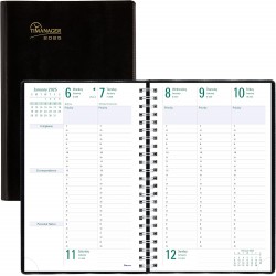 NEW Blueline 2025 Timanager Planifi-Action Weekly/Monthly Planner, Appointment Book, 13 Months, December to December, Twin-Wire Binding, 9.0625 x 5.875, Black, English (C5910.81-25)