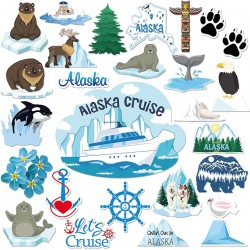 NEW Konohan 25 Pcs Alaska Cruise Door Magnets Glow in The Dark Alaska Cruise Magnets Alaska Cruise Door Decorations Magnetic Decal Magnetic Stickers for Car Ship Home Kitchen Refrigerator Decor