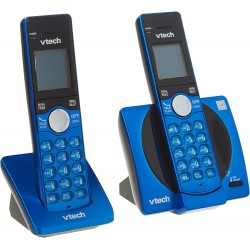NEW VTech CS6919-25 Dect_6.0 2 Handset Landline Telephone, Metallic Blue