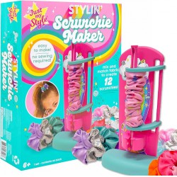 NEW Just My Style D.I.Y. Scrunchie Maker - Make 12 Colorful Satin Scrunchies, Easy-to-Use Tool & Gemstones Included