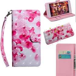 NEW Flip Wallet Case for iPhone 14 Case with Kickstand Card Holder Slot Cute Pattern Magnetic Premium Leather Protective Case Cherry Blossoms BX