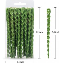 NEW AMS Sparkling Glitter Plastic Icicle Ornaments 30 PCS Twisted Icicles Decoration Christmas Tree and Holiday Xmas Party Hanging (5.1'', Green)