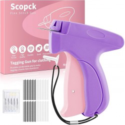 NEW Stitch Gun for Clothes - Handheld Stitch Gun Quick Clothing Fixer - Mini Sewing Kit Micro Tagging Gun - Includes 6 Needle, 1000 Black Fasteners & 1000 White Fasteners (Purple)
