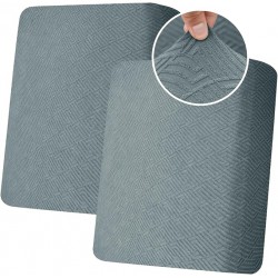 NEW ZNSAYOTX Stretch Individual Cushion Covers Sofa Loveseat Cushion Couch Covers Slipcovers Soft Replacement New Pattern Furniture Protector with Elastic Bottom (Light Gray, 2 Pcs XL Cushion Covers)