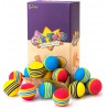 NEW CHIWAVA 36 Pack 1.7'' Foam Cat Toys Ball Rainbow Color Balls Kitten Activity Chase Quiet Play Mix Color
