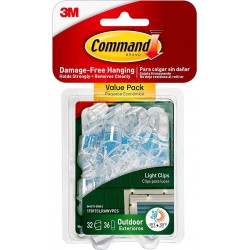 NEW Command 17017CLRAWVPES Outdoor Light Clips, 32 Clips, 36 Strips