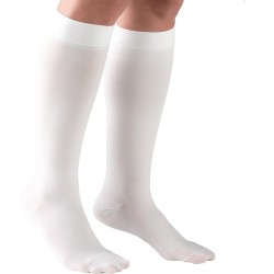 NEW LARGE Truform 30-40 mmHg Compression Stockings for Men and Women, Knee High Length, Closed Toe, White, Large