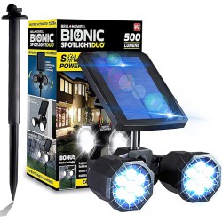 NEW Bell+Howell Bionic Duo Spotlight: Solar Outdoor Lights with Motion Sensor, Adjustable Heads, Super Bright LEDs - Waterproof Landscape Lighting for Patio, Yard, Garden - No Batteries Needed!