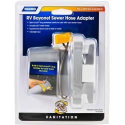 NEW Camco RV Easy Slip Straight Hose Bayonet Adapter | Features an Airtight Odor and Leak Seal and Non-Restrictive Walls (39173)