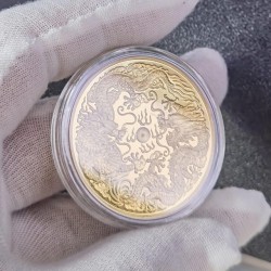 NEW  Chinese Loong Gold Lucky Coin - Attracting Fortune and Prosperity - Lottery Ticket Scratcher Tool