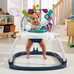 NEW Fisher-Price Baby Bouncer SpaceSaver Jumperoo MusiCal Activity Center with Lights Sounds & Developmental Toys, Astro Kitty