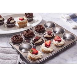 LIGHTLY USED Fox Run Muffin and Cupcake Pan, Standard, 12 Cup, Stainless Steel