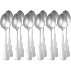 NEW 12/PACK Amazon Basics Stainless Steel Dishwasher Safe Dinner Spoons with Round Edge, Large Tablespoons, 7.9 inches, Pack of 12, Silver