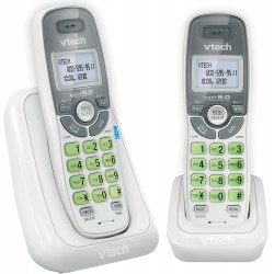 NEW VTech 2 Handset DECT 6.0 Cordless Phone with Caller ID/Call Waiting, CS6114-2 (White) *** for Speakerphone Version, See Models; EL51203, CS6919-2 or GL2101-2 ***