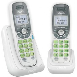 NEW VTech 2 Handset DECT 6.0 Cordless Phone with Caller ID/Call Waiting, CS6114-2 (White) *** for Speakerphone Version, See Models; EL51203, CS6919-2 or GL2101-2 ***