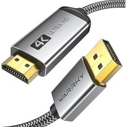 NEW BENFEI 4K DisplayPort to HDMI 6 Feet Cable[Aluminum Shell, Nylon Braided], Uni-Direction DP 1.2 Computer to HDMI 1.4 Screen Cable Compatible with HP, ThinkPad, AMD, NVIDIA, Desktop and More