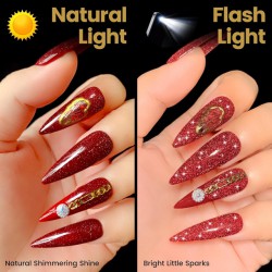NEW 8ML S.FOCEN Glitter Gel Nail Polish LED UV Gel Polish Soak Off Nail Art Colors (RED DIAMOND)