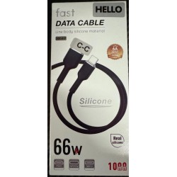 NEW HELLO FAST DATA CABLE - 66W FAST CHARGING DATA CABLE - C-C TYPE CONNECTORS - 3.3FT -