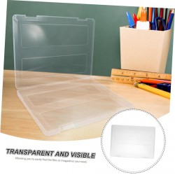 NEW Tofficu File Storage Box Versatile Transparent Document Holder with Snap Tight Buckle