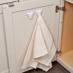 NEW  iDesign Self-Adhesive Dish Towel Holder for Kitchen - Pack of 2, White