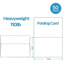 NEW Blank White Cards and Envelopes 50 Pack, Ohuhu 5 x 7 Heavyweight Folded Cardstock and A7 Envelopes for DIY Greeting Cards, Wedding, Birthday, Invitations, Thank You Cards & All Occasions