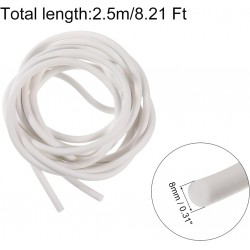 NEW uxcell Silicone Foam Seal Strip, 8mm(0.31) Dia 2.5 Meters(8.21 Ft) Long Sponge Rubber Weather Seal Strip Round Rubber Solid for DIY Warehouse, Pads, Foam Tubing, Crafts - White