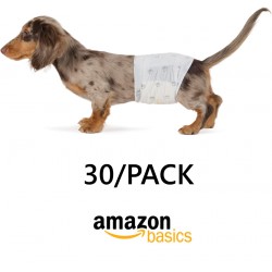 NEW SMALL Amazon Basics Male Dog Diapers, 30 Count, Small, Ultra Absorbent Disposable Wrap with Secure Fit, Leakproof and Comfortable