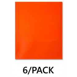 NEW PACK OF 6 Pen+Gear Two Pocket Paper Folder, Letter Size, 5 ORANGE, 1 BLACK