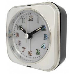 NEW Hometrends Analog Square Alarm Clock, 2.8 in. W x 1.6 in. D x 3 in. H