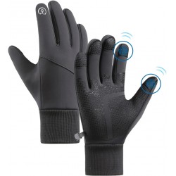 NEW XL CRAZY SHARK Winter Cycling Gloves Men Women Touch Screen Windproof Warm Gloves Anti Slip Heated Glove for Hiking Driving Running Biking Workout Grey XL