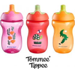 NEW Tommee Tippee Sportee Bottle, Sippy Cup for Toddlers, 12 Months+, 10oz, Spill-Proof, Bite Resistant Spout, Easy to Hold Design, Pack of 3