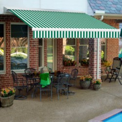NEW Size: 14' W x 10' Projection - Awntech Destin-LX with Hood Left Motor with Remote Motorized Retractable Awning