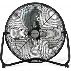NEW Hurricane Pro Heavy-Duty High Velocity Metal Blade Floor Fan w/ 3 Speeds, Black, 20 - Corded Electric Air Cooling Unit w/ 5300 CFM Airflow for Home, Greenhouses, Garages, Gyms & Workshops